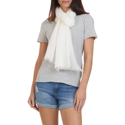 Bruno Magli Solid Fringe Scarf In White