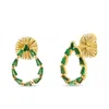 Bruno Magli Stefania Gold Earrings, Smeraldo In Multi
