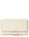 Bruno Magli Stella Leather Clutch Crossbody In White