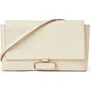 Bruno Magli Stella Leather Clutch Crossbody In Cream