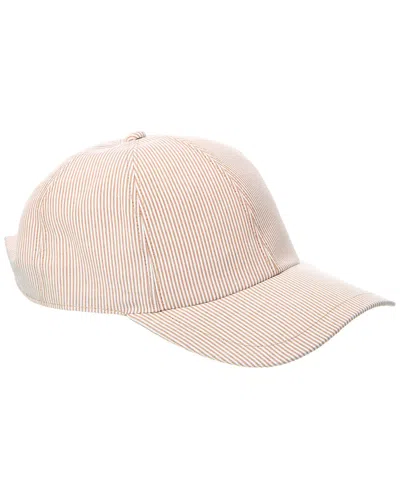 Bruno Magli Stripe Baseball Cap In Neutral