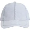 Bruno Magli Stripe Baseball Cap In Navy