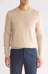 Bruno Magli Stripe Cashmere Sweater In Oat