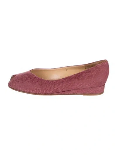 Pre-owned Bruno Magli Suede Ballet Flats In Pink