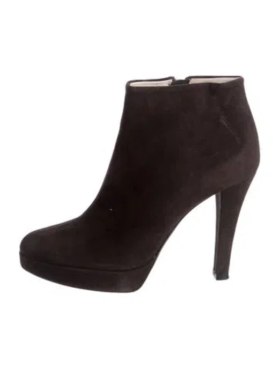 Pre-owned Bruno Magli Suede Boots In Brown