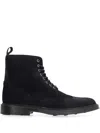 Bruno Magli Suede Brogue Ankle Boots In Blue
