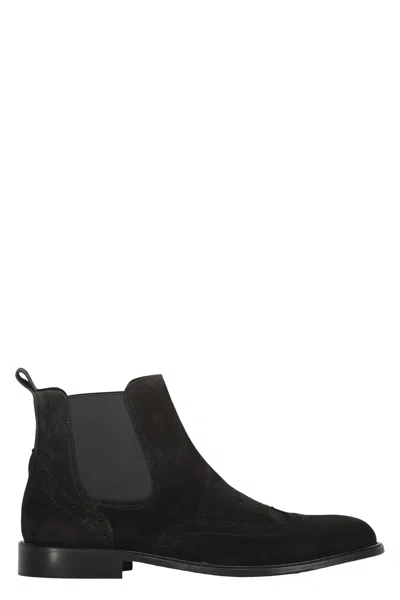 Bruno Magli Suede Chelsea Boots In Black