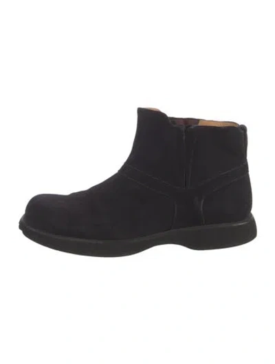 Pre-owned Bruno Magli Suede Chelsea Boots In Black