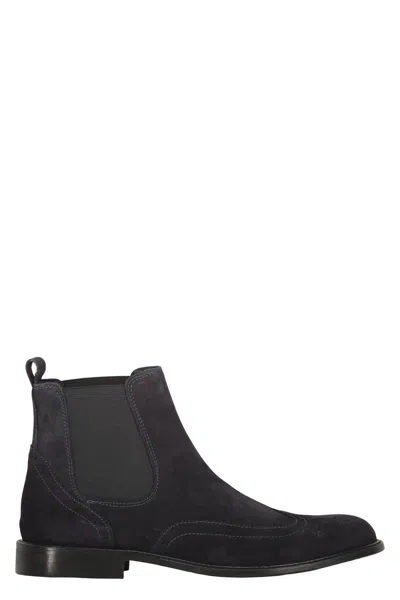 Bruno Magli Suede Chelsea Boots In Blue