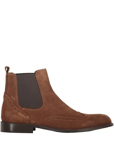 Bruno Magli Suede Chelsea Boots In Brown