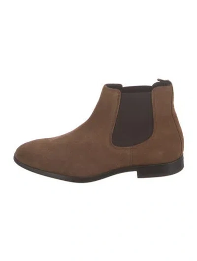 Pre-owned Bruno Magli Suede Chelsea Boots In Brown