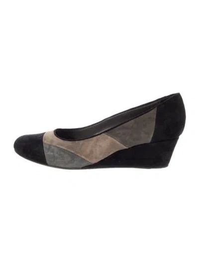 Pre-owned Bruno Magli Suede Colorblock Pattern Pumps In Blue