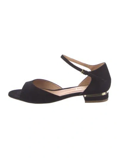 Pre-owned Bruno Magli Suede D'orsay Flats In Blue