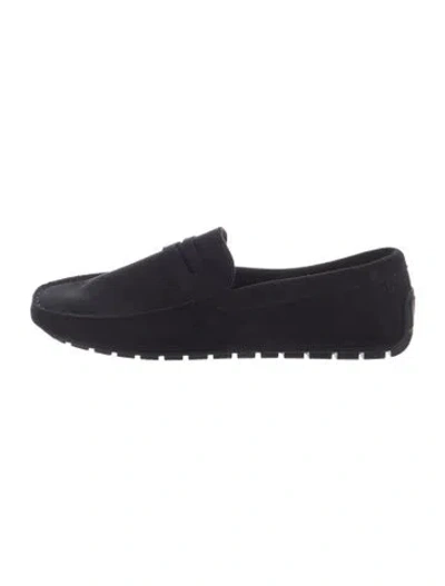 Pre-owned Bruno Magli Suede Drivers In Black