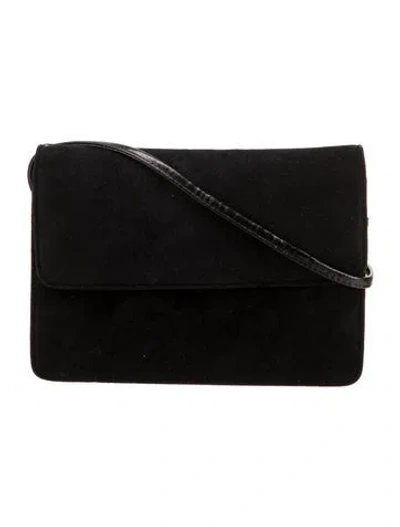 Pre-owned Bruno Magli Suede Evening Bag In Black