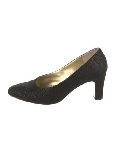 Pre-owned Bruno Magli Suede Patterned Pumps In Black