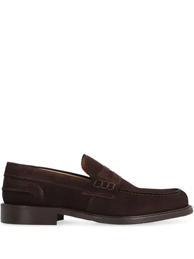 Bruno Magli Suede Penny Loafers In Brown