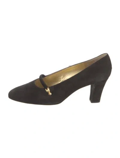 Pre-owned Bruno Magli Suede Pumps In Black