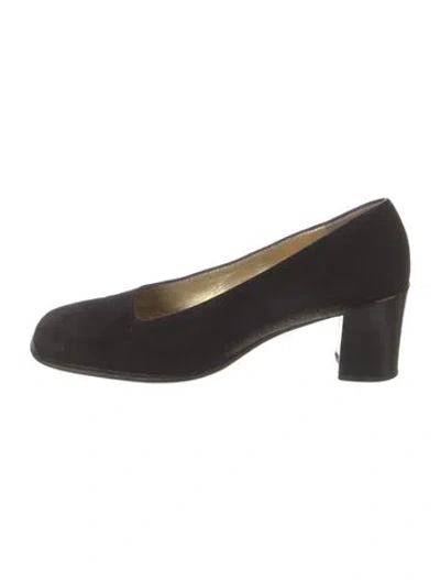 Pre-owned Bruno Magli Suede Pumps In Black