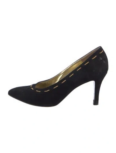 Pre-owned Bruno Magli Suede Pumps In Black