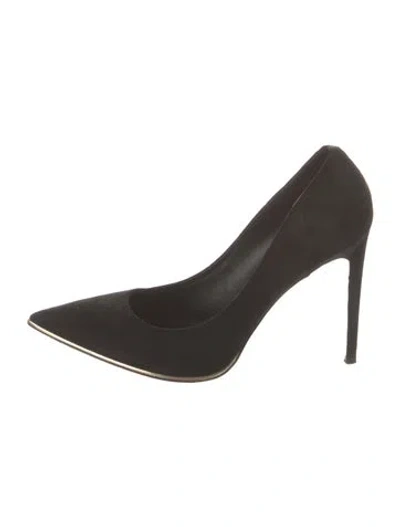 Pre-owned Bruno Magli Suede Pumps In Black