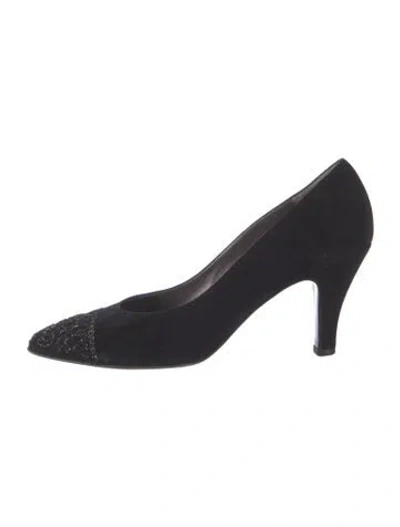 Pre-owned Bruno Magli Suede Pumps In Black