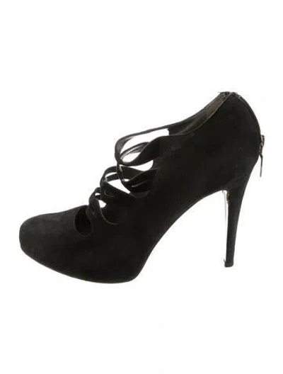 Pre-owned Bruno Magli Suede Pumps In Black