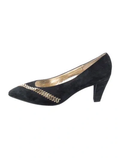 Pre-owned Bruno Magli Suede Pumps In Black