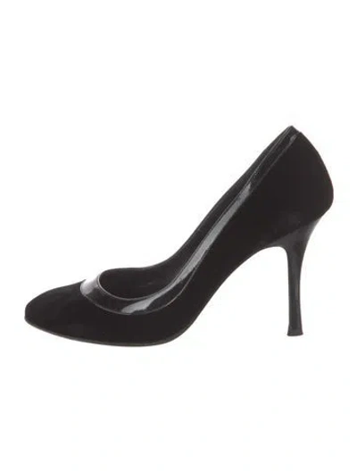 Pre-owned Bruno Magli Suede Pumps In Black