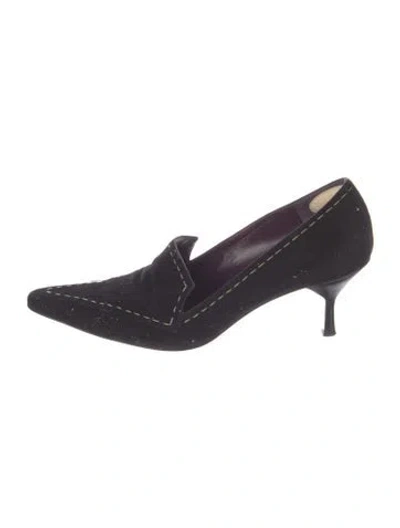 Pre-owned Bruno Magli Suede Pumps In Black