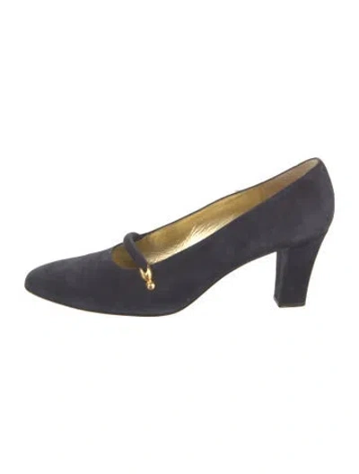 Pre-owned Bruno Magli Suede Pumps In Blue