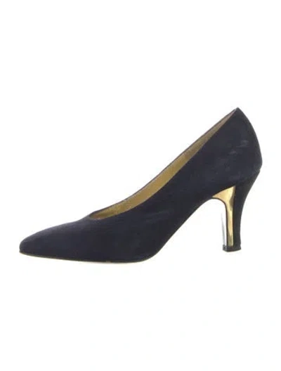 Pre-owned Bruno Magli Suede Pumps In Blue