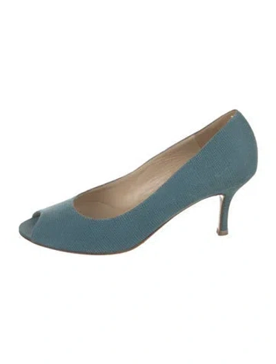 Pre-owned Bruno Magli Suede Pumps In Blue