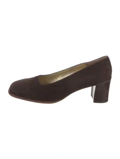 Pre-owned Bruno Magli Suede Pumps In Brown