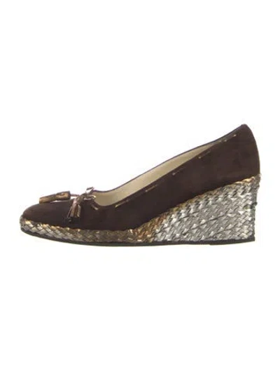 Pre-owned Bruno Magli Suede Pumps In Brown