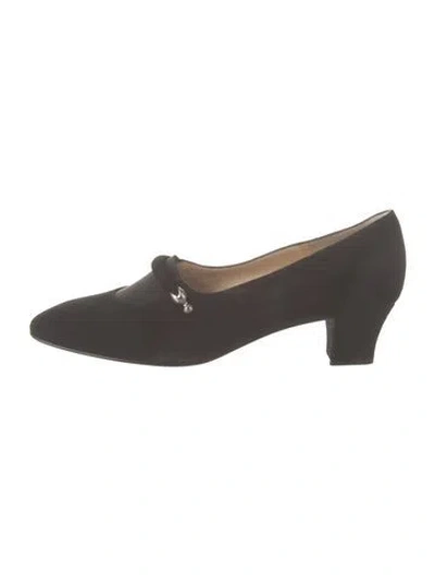 Pre-owned Bruno Magli Suede Pumps In Grey