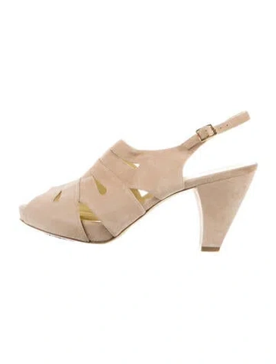 Pre-owned Bruno Magli Suede Pumps In Neutrals