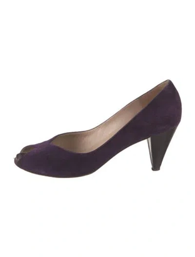 Pre-owned Bruno Magli Suede Pumps In Purple