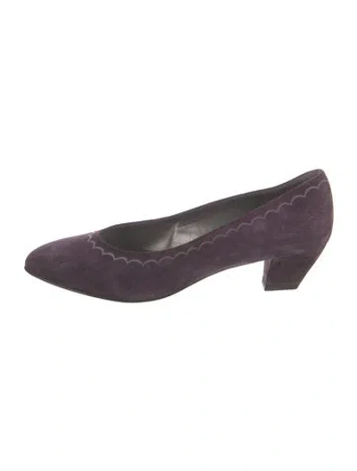Pre-owned Bruno Magli Suede Pumps In Purple