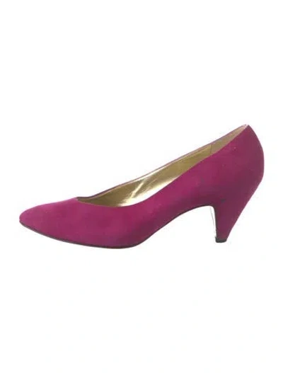 Pre-owned Bruno Magli Suede Pumps In Purple