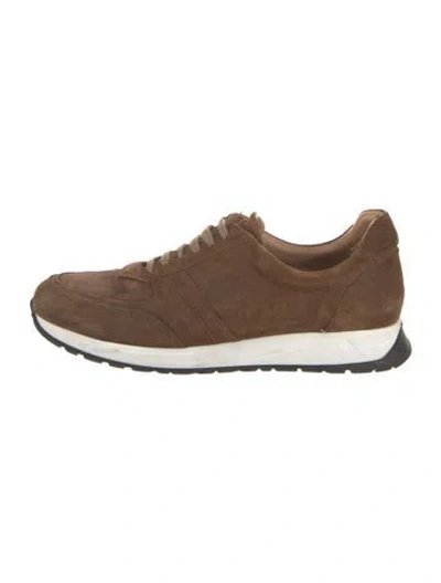 Pre-owned Bruno Magli Suede Sneakers In Brown