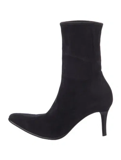 Pre-owned Bruno Magli Suede Sock Boots In Black