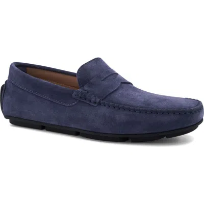 Bruno Magli Taranto Penny Loafer In Light Blue Suede