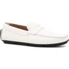 Bruno Magli Taranto Penny Loafer In Off White Pebbled