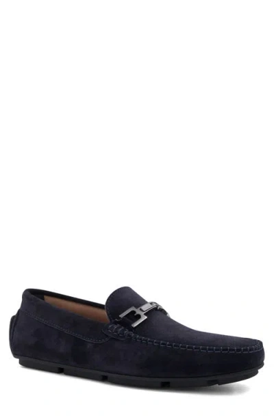 Bruno Magli Taso Bit Driving Loafer In Navy Suede