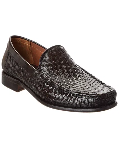 Bruno Magli Tonio Woven Leather Loafer In Brown