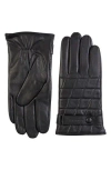 Bruno Magli Touch Tech Cashmere Lined Leather Gloves In Black