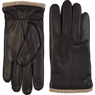 Bruno Magli Touch Tech Cashmere Lined Leather Gloves In Black