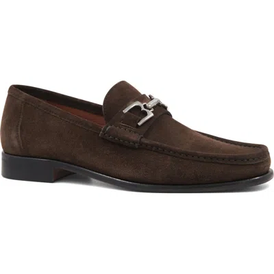 Bruno Magli Trieste Bit Loafer In Dark Brown Suede
