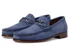 Bruno Magli Trieste Loafer Men's Us 7 Light Blue Suede Slip-on Square Toe Khd830